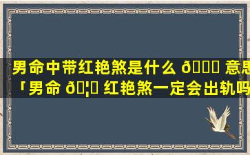 男命中带红艳煞是什么 🐘 意思「男命 🦈 红艳煞一定会出轨吗」